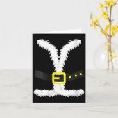 女性サンタクロースの衣装Tシャツ醜いクリスマスS カード (黄色い花)