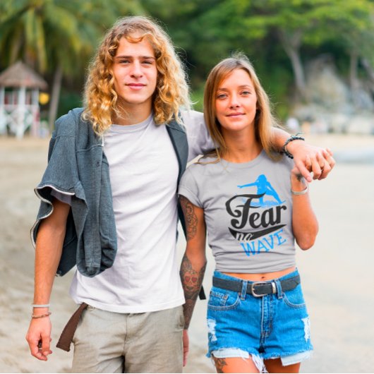 女性サーファー恐怖No Wave女性のサーフィン Tシャツ