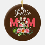 女性シェットランド・ シープドッグマムシェトランドシープドッグラブ セラミックオーナメント (裏面)