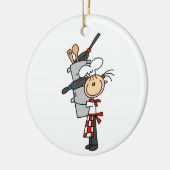 女性シェフとポット・パンセラミックオーナメント セラミックオーナメント (左)