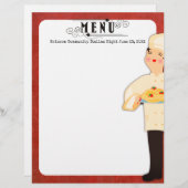 女性シェフイタリアンパスタスパゲティ (正面/裏面)