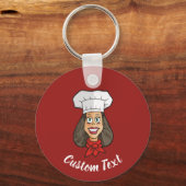 女性シェフキーチェーン キーホルダー (正面)