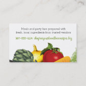 女性シェフ野菜の輪車ケータリング 名刺 (裏面)