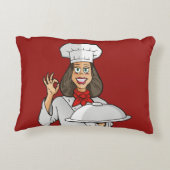 女性シェフ アクセントクッション (裏面)