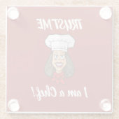 女性シェフ ガラスコースター (裏面)