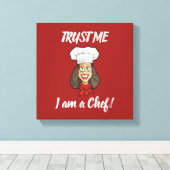 女性シェフ キャンバスプリント (インサイチュ (ウッドフロア))