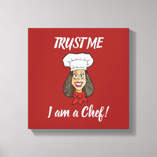女性シェフ キャンバスプリント (正面)