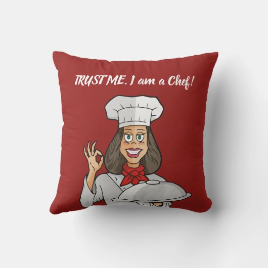 女性シェフ クッション (裏面)