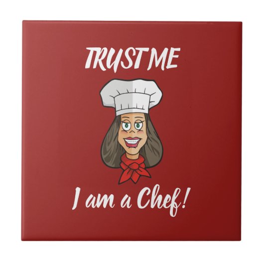 女性シェフ タイル (正面)