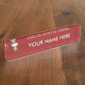 女性シェフ デスクネームプレート (側面)