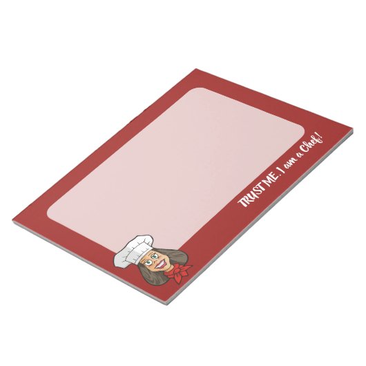 女性シェフ ノートパッド (アングル)