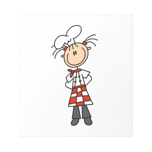 女性シェフ ノートパッド (正面)