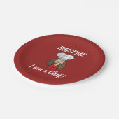 女性シェフ ペーパープレート (アングル)