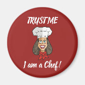 女性シェフ マグネット (正面)