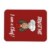 女性シェフ マグネット (横)