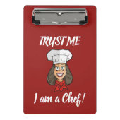 女性シェフ ミニクリップボード (正面)