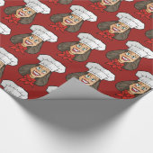 女性シェフ ラッピングペーパー (角)