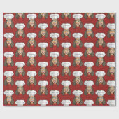 女性シェフ ラッピングペーパー (フラット)