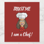 女性シェフ ワインラベル (シングルラベル)