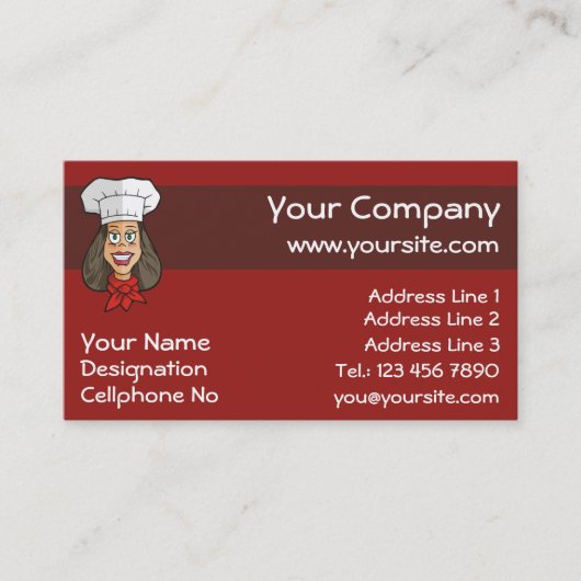 女性シェフ 名刺 (正面)