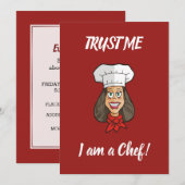 女性シェフ 招待状 (正面/裏面)