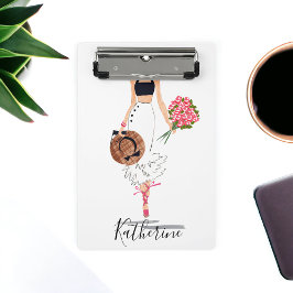 女性シックファッションスタイリッシュホワイトスカート花 ミニクリップボード