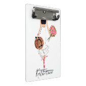 女性シックファッションスタイリッシュホワイトスカート花 ミニクリップボード (アングル)