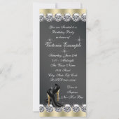 女性シックブラック40th誕生日パーティー 招待状 (裏面)