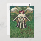 女性シャムロック粘土パイプ ポストカード (正面/裏面)