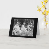 女性シャンペン昼食会1924年 カード (黄色い花)