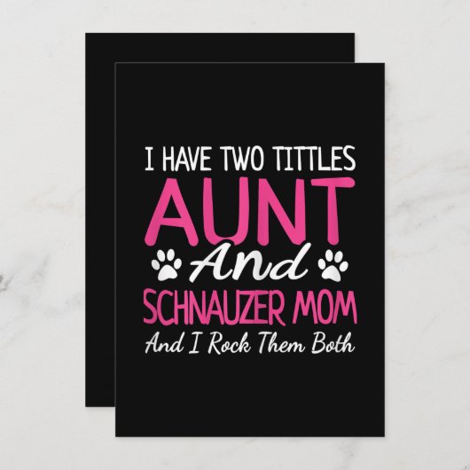 女性シュナウツァギフト私は2つのタイトル叔母を持っている サンキューカード (正面/裏面)