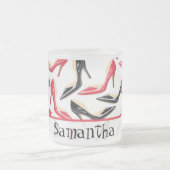 女性シューズ高い曇りガラスのコーヒーマグカップ フロストグラスマグカップ (中央)