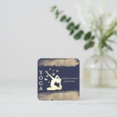 女性シルエットフェイク金ゴールドブラシストローク スクエア名刺 (スタンド正面)