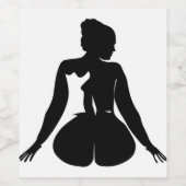 女性シルエット97 ワインラベル (シングルラベル)