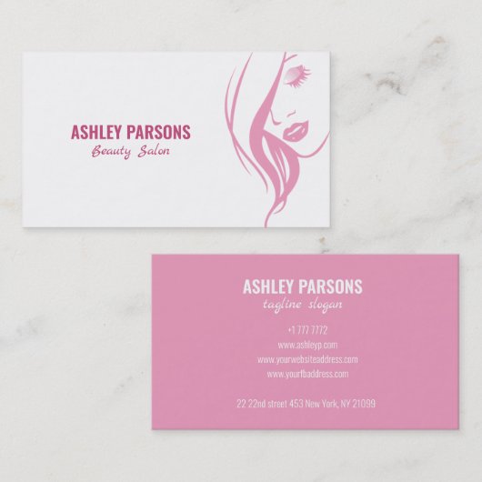 女性シルエット 名刺 (正面/裏面)