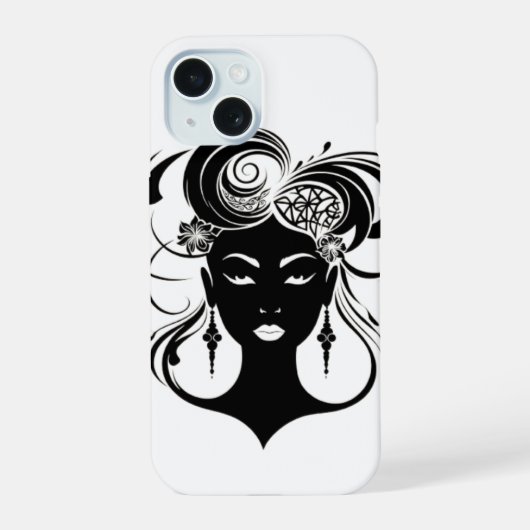 女性シルエット iPhone 15ケース (裏面)