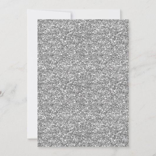 女性シルバーグリッターハイヒールシューズ60誕生日 招待状 (裏面)