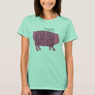 女性シンシナチ飛んでいるなブタのワイシャツ Tシャツ