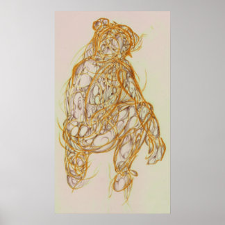 女性ジェスチャースケッチ ポスター