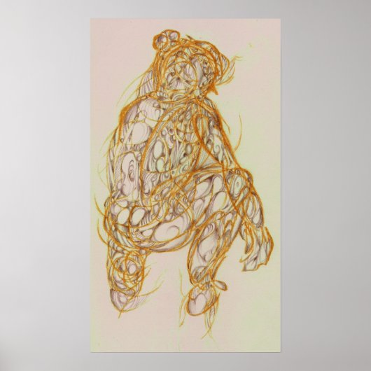 女性ジェスチャースケッチ ポスター (正面)