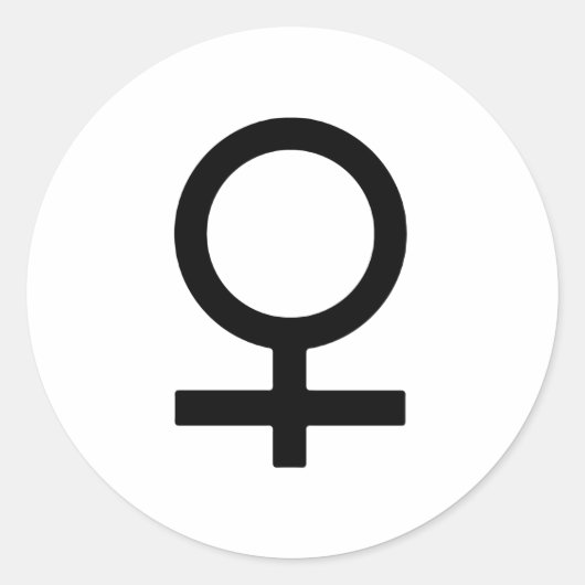 女性ジェンダーシンボル ラウンドシール (正面)