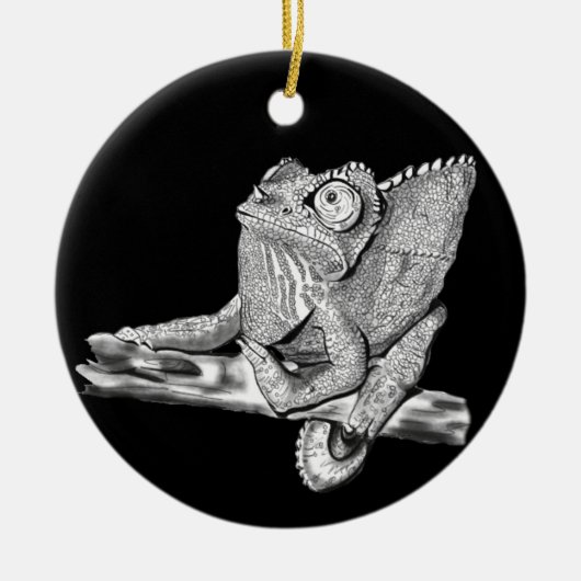 女性ジャクソンのカメレオン セラミックオーナメント (正面)