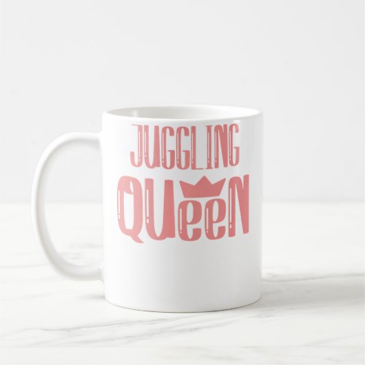 女性ジャグラー・クイーン コーヒーマグカップ (左)