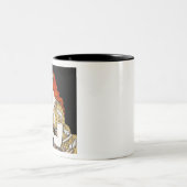 女性ジャーナリスト書ズデスク ツートーンマグカップ (中央)