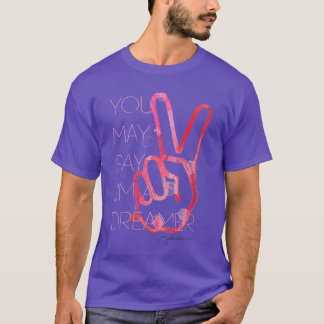 女性ジョン・レノンドリーマーVネックレトロフレンド Tシャツ