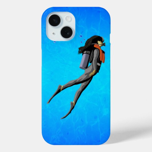 女性スキューバダイビング Case-Mate iPhoneケース (裏面)