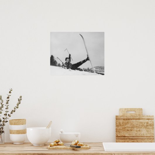 女性スキーヤー2 ポスター (キッチン)