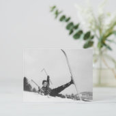 女性スキーヤー2 ポストカード (スタンド正面)