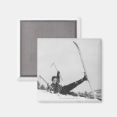 女性スキーヤー2 マグネット (正面/裏面)