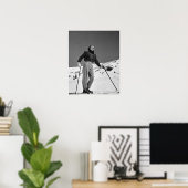 女性スキーヤー ポスター (ホームオフィス)